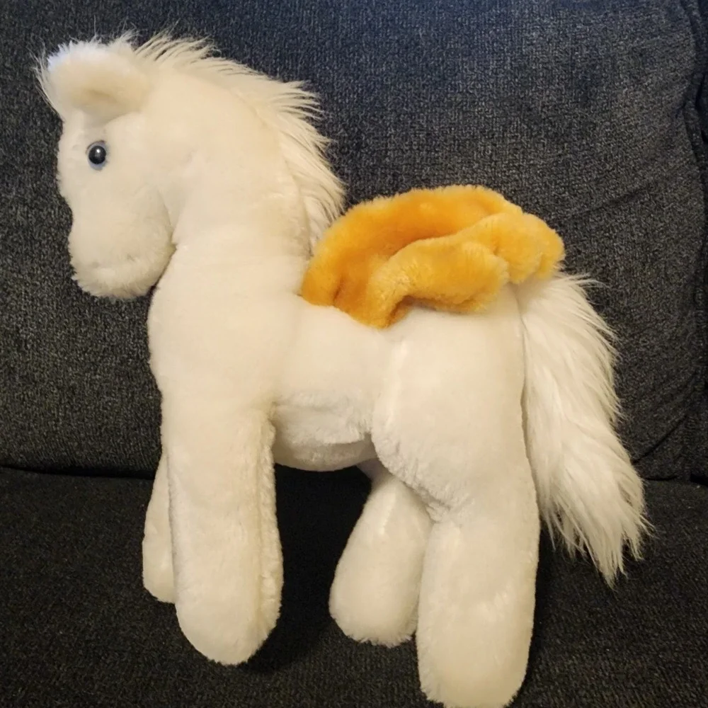 1980 Dakin Little Pegasus Standing‎ Plush Stuffed Animal White Winged Horse 9